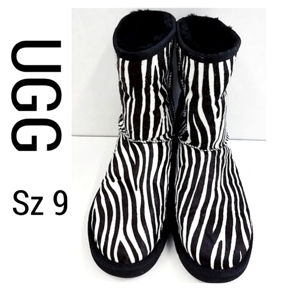 UGG Shoes - UGG Zebra Design SZ 9  Boots #1002790 Haircalf Leather Classic Short